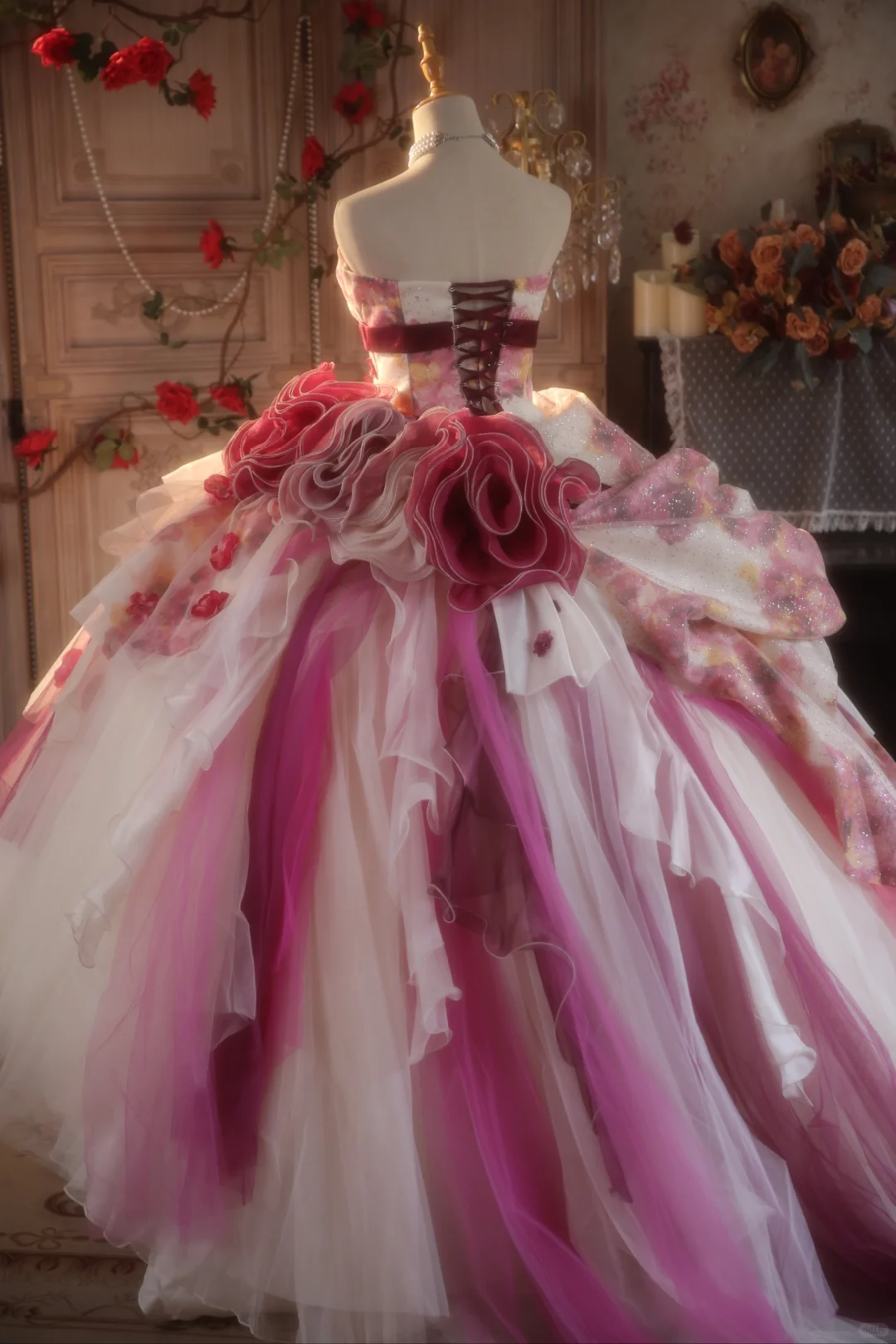 Stunning Ball Gown Strapless Tulle Applique Long Prom Dress, Party Dress, Evening Dress GG2874