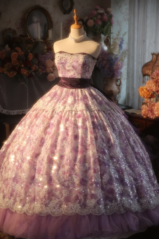 Gorgeous Ball Gown Strapless Tulle Lace Beaded Long Prom Dress, Party Dress, Evening Dress GG2875