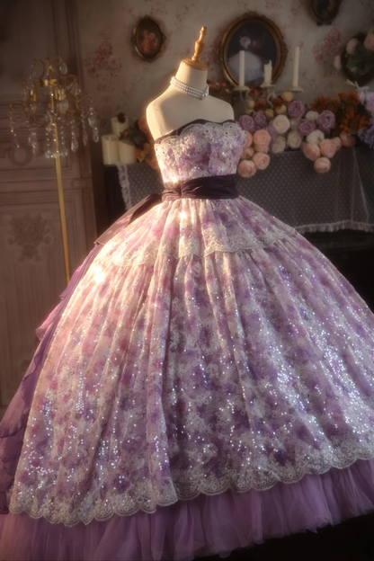 Gorgeous Ball Gown Strapless Tulle Lace Beaded Long Prom Dress, Party Dress, Evening Dress GG2875