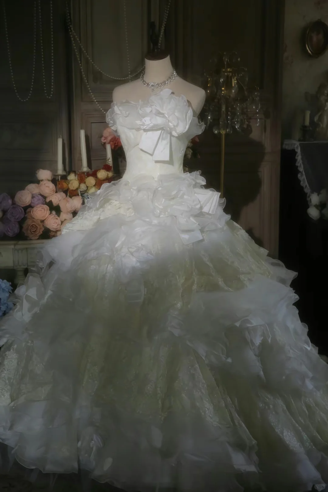 Cute Ball Gown Strapless Satin Chiffon Long Prom Dress, Party Dress, Evening Dress GG2880