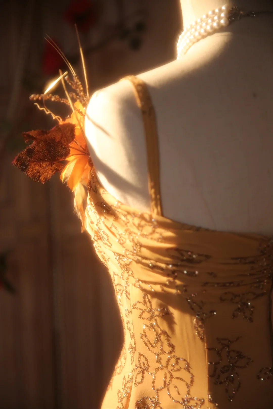 Chic A Line Spaghetti Straps Satin Beaded Long Prom Dress, Party Dress, Evening Dress GG2882