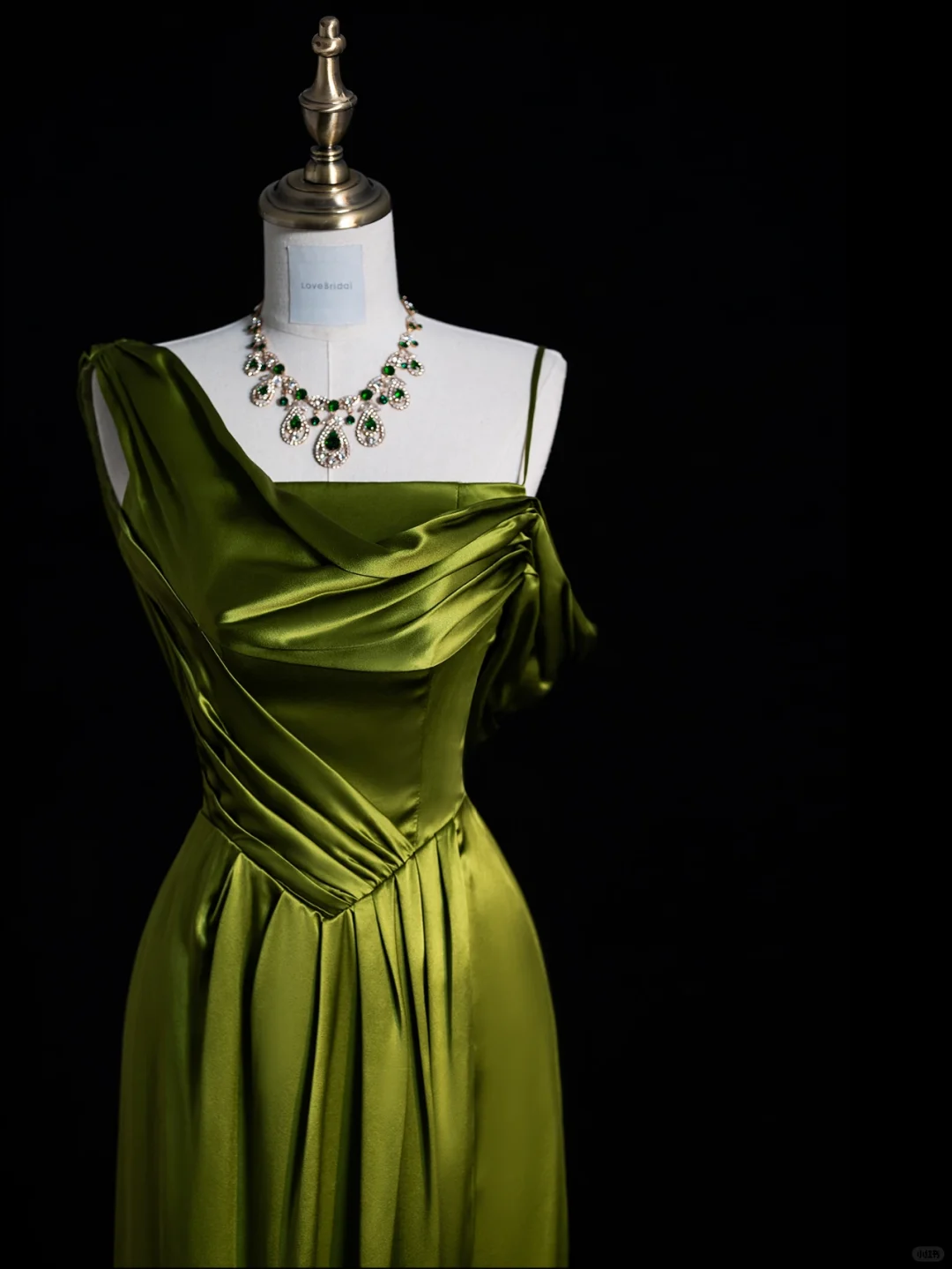 Classy A Line Off The Shoulder Green Satin Pleated Slit Long Prom Dress, Party Dress, Evening Dress GG2884