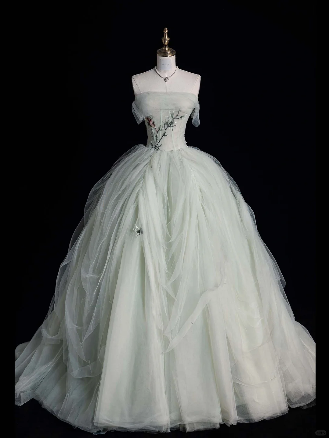 Lovely Ball Gown Strapless Tulle Appplique Long Prom Dress, Party  Dress, Evening Dress GG2885