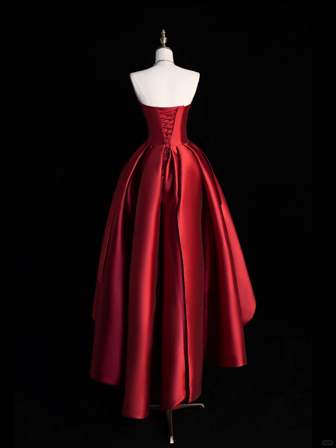 Elegant A Line Strapless Red Satin Long Prom Dress, Party Dress, Evening Dress GG2889