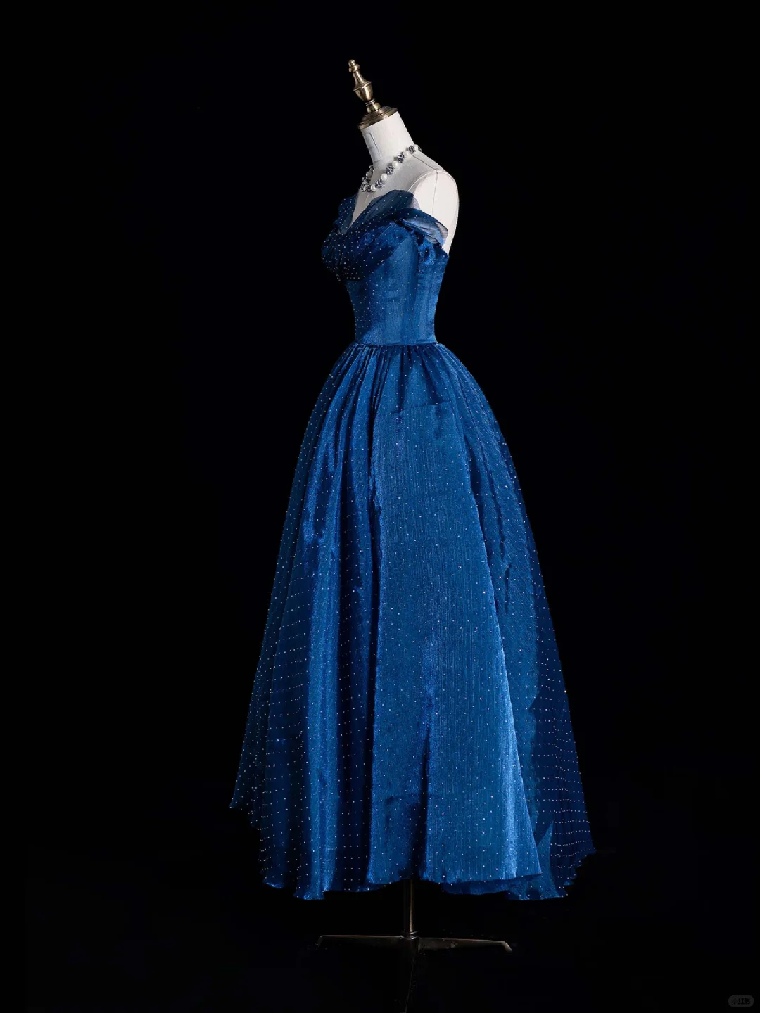 Unique A Line Strapless Satin Tulle Beaded Long Prom Dress, Party Dress, Evening Dress GG2891