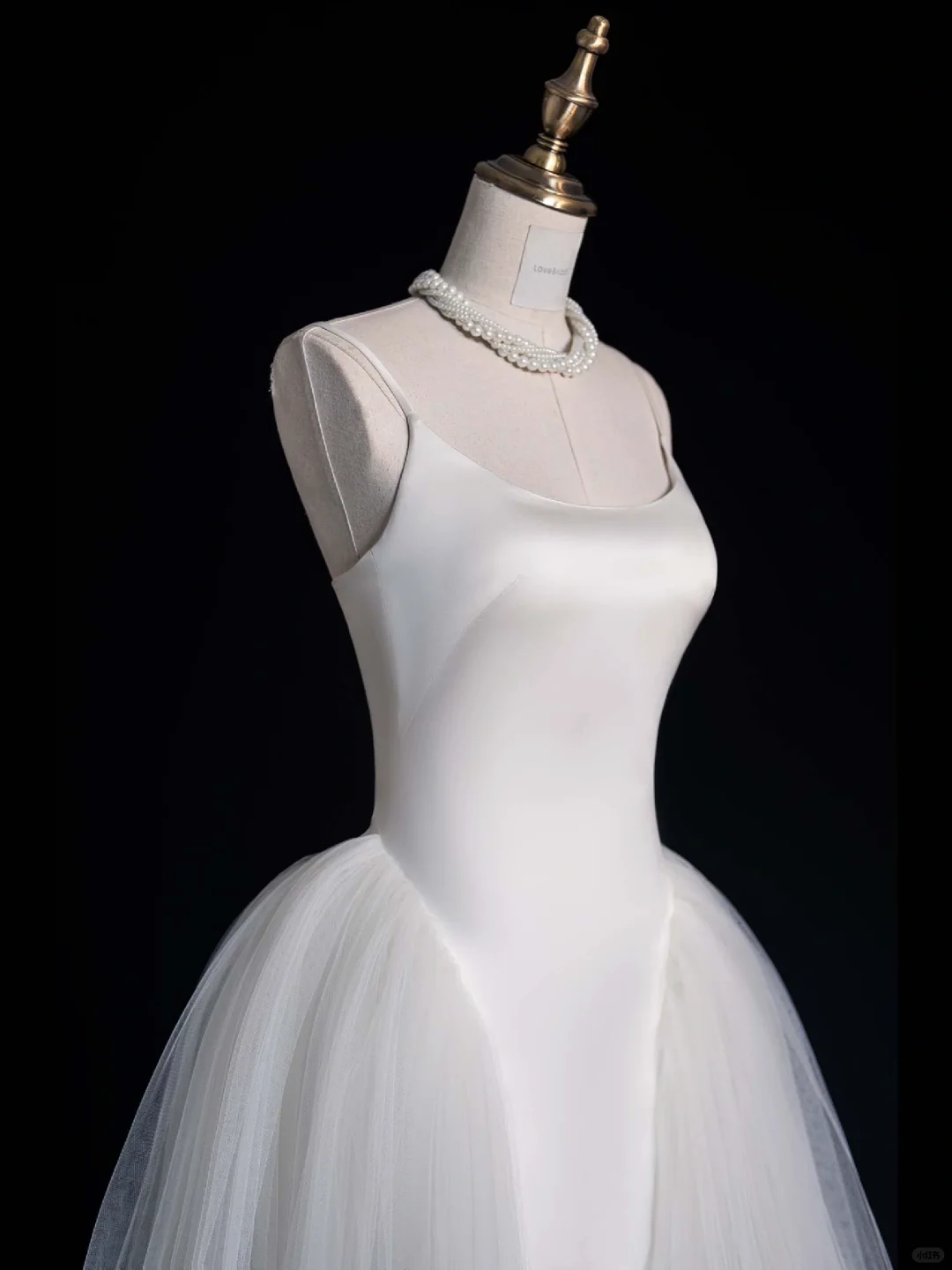 Classy A Line Spaghetti Straps White Satin Tulle Long Prom Dress, Party Dress, Evening Dress GG2892