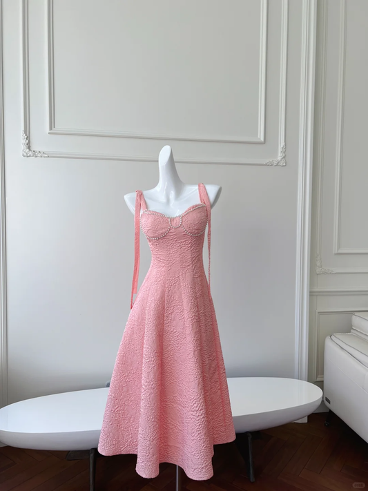 Cute A Line Spaghetti Straps Peach Satin Long Prom Dress, Party Dress, Evening Dress GG2900