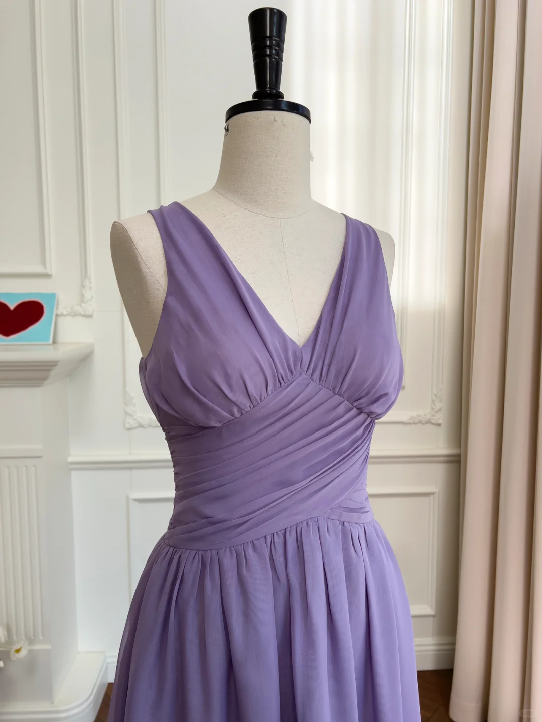 Chic A Line V Neck Purple Chiffon Long Prom Dress, Party Dress, Evening Dress GG2901