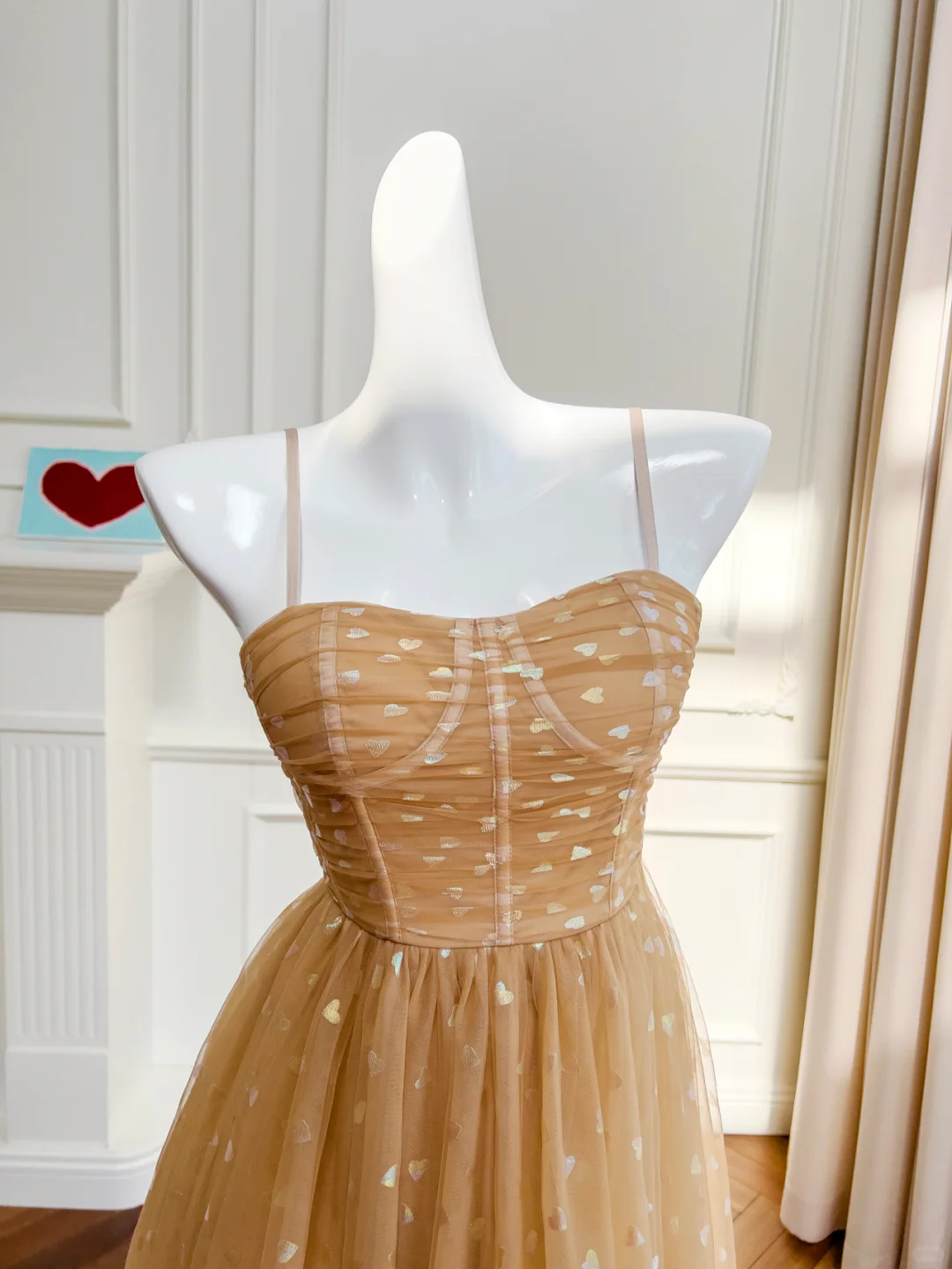 Cute A Line Spaghetti Straps Tulle Sequin Long Prom Dress, Party Dress, Evening Dress GG2903