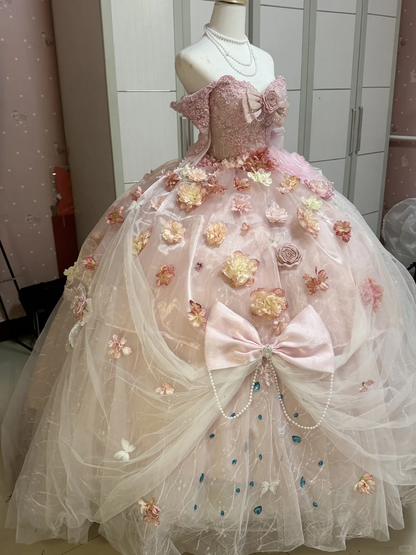 Gorgeous Ball Gown Strapless Tulle Applique Long Prom Dress, Party  Dress, Evening Dress GG2908