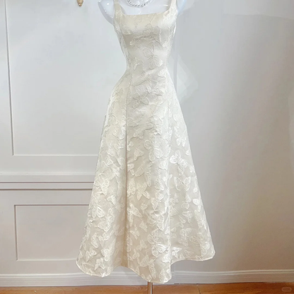 Elegant A Line Square Satin Lace Applique Long Prom Dress, Party Dress, Evening Dress GG2922