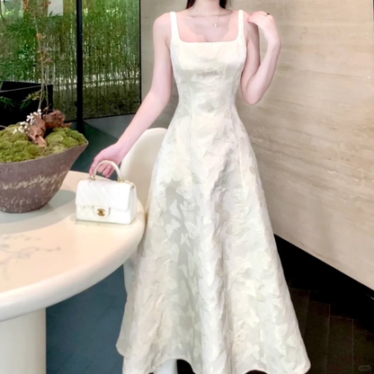 Elegant A Line Square Satin Lace Applique Long Prom Dress, Party Dress, Evening Dress GG2922