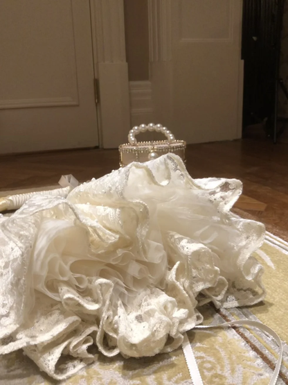 Lovely A Line Spaghetti Straps White Lace With Bow Short Prom Dress,Homecoming Dress,Birthday Dress GG2929