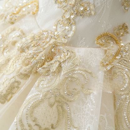 Timeess Ball Gown Off The Shoulder Tulle Lace Applique Long Wedding Dress GG2972