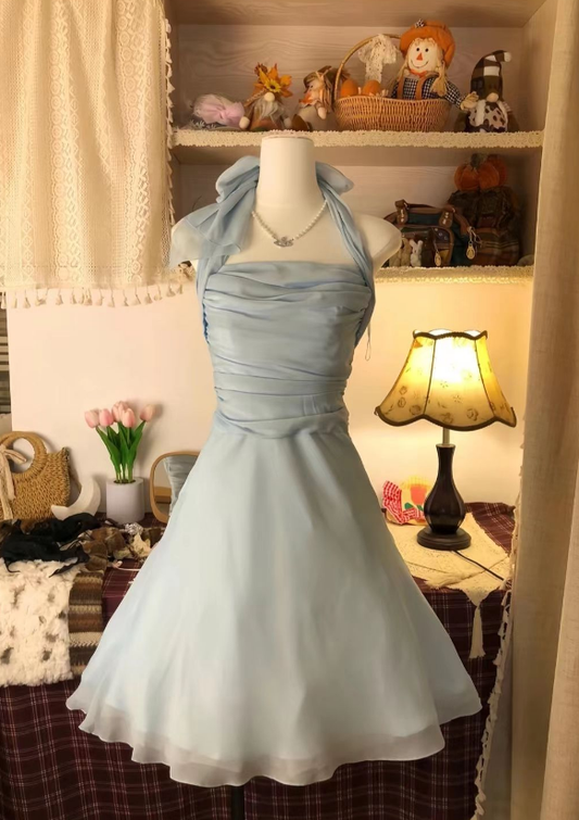 Pretty A Line Halter Chiffon Short Prom Dress,Homecoming Dress,Birthday Dress GG3077