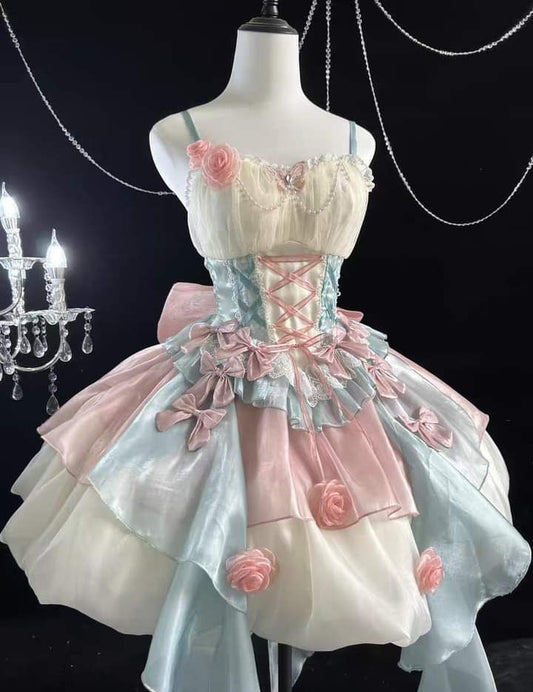 Unique Ball Gown Spaghetti Straps Chiffon Short Prom Dress,Homecoming Dress,Birthday Dress GG3082