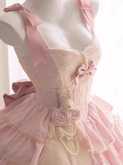 Cute Ball Gown Sweetheart Pink Satin Lace Short Prom Dress,Homecoming Dress,Birthday Dress GG3096