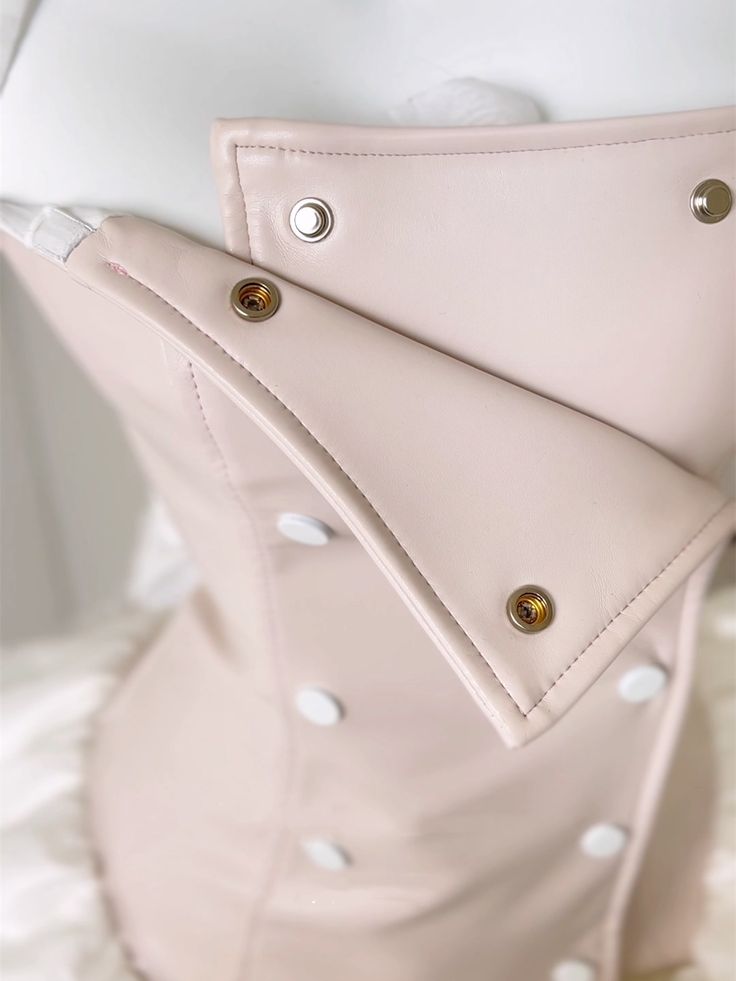 Unique A Line Pink PU Leather Corset Tiered Ruffle Tutu Short Prom Dress,Homecoming Dress,Birthday Dress GG3101