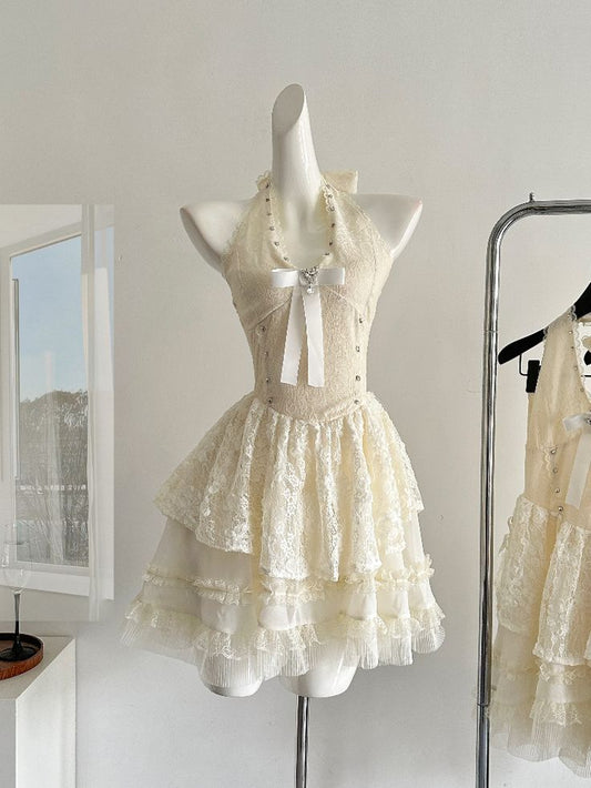 Pretty A Line Halter Lace Short Prom Dress,Homecoming Dress,Birthday Dress GG3119