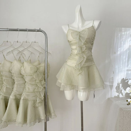 Cute A Line Spaghetti Straps Chiffon Short Prom Dress,Homecoming Dress,Birthday Dress GG3121