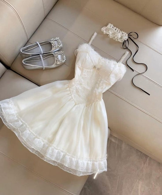 Cute A Line Spaghetti Straps Tulle Lace Short Prom Dress,Homecoming Dress,Birthday Dress GG3124