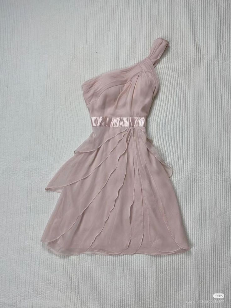 Dusty Rose A Line One Shoulder Chiffon Short Prom Dress,Homecoming Dress,Birthday Dress GG3133