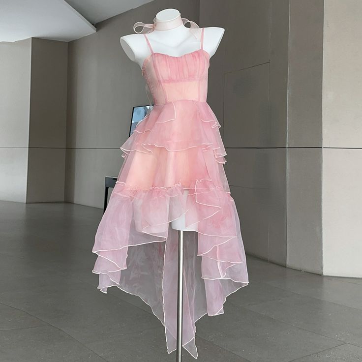 Pretty Pink A Line Spaghetti Straps Tulle Short Prom Dress,Homecoming Dress,Birthday Dress GG3144