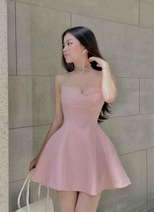 Pink A Line Spaghetti Straps Satin Short Prom Dress,Homecoming Dress,Birthday Dress GG3157