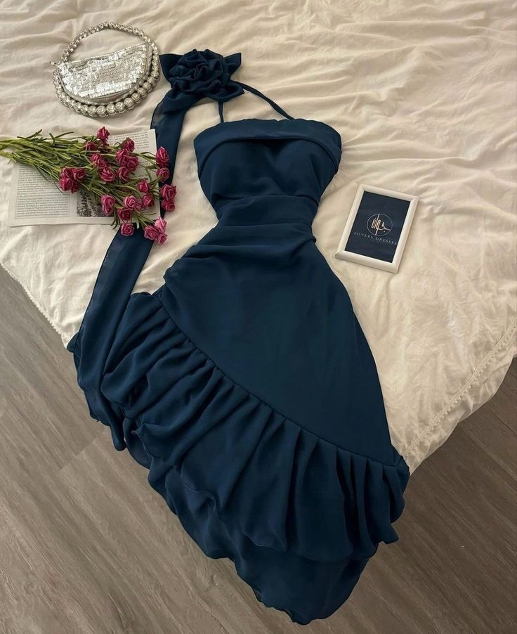 Unique A Line Halter Chiffon Short Prom Dress,Homecoming Dress,Birthday Dress GG3159