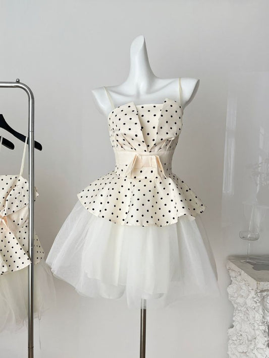 Chic A Line Spaghetti Straps Satin Tulle Short Prom Dress,Homecoming Dress,Birthday Dress GG3229