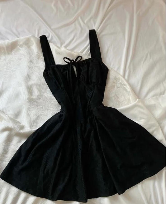 Black A Line Square Satin Short Prom Dress,Homecoming Dress,Birthday Dress GG3231