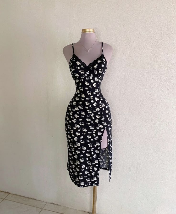 Chic Mermaid Spaghetti Straps Satin Printing Floral Slit Short Prom Dress,Homecoming Dress,Birthday Dress GG3233