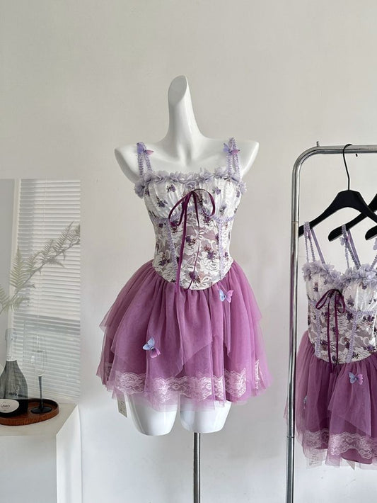 Unique A Line Spaghetti Straps Satin Tulle Lace Short Prom Dress,Homecoming Dress,Birthday Dress GG3237