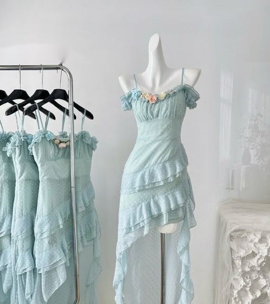 Unique A Line Spaghetti Straps Chiffon Short Prom Dress,Homecoming Dress,Birthday Dress GG3255