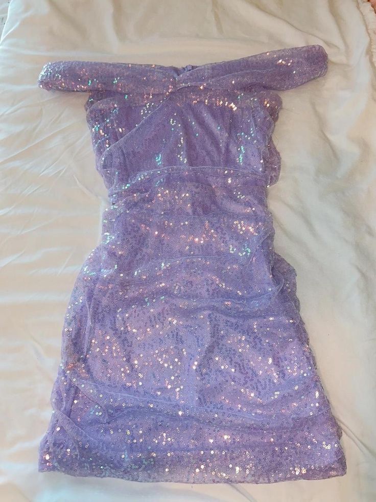 Lilac A Line Off The Shoulder Tulle Sequin Short Prom Dress,Homecoming Dress,Birthday Dress GG3278