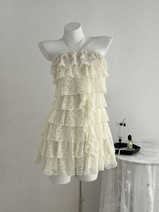 Cute A Line Halter Chiffon Lace Short Prom Dress,Homecoming Dress,Birthday Dress GG3287