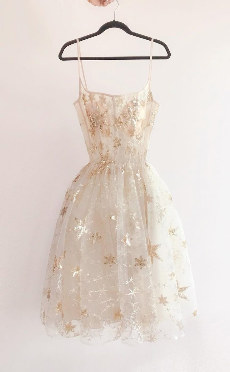 Pretty A Line Spaghetti Starps Tulle Lace Short Prom Dress,Homecoming Dress,Birthday Dress GG3334