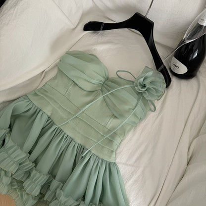 Chic A Line Spaghetti Straps Chiffon Short Prom Dress,Homecoming Dress,Birthday Dress GG3354