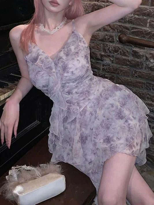 Pretty A Line Spaghetti Straps Chiffon Printed Short Prom Dress,Homecoming Dress,Birthday Dress GG3358