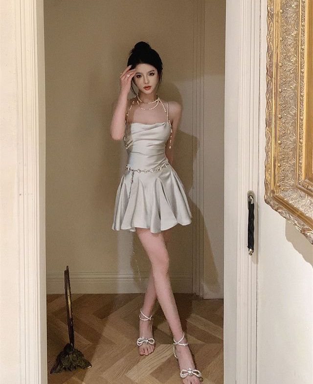 Elegant A Line Spaghetti Straps Satin Short Prom Dress,Homecoming Dress,Birthday Dress GG3363