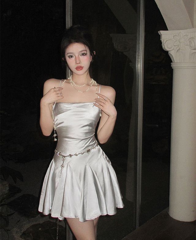 Elegant A Line Spaghetti Straps Satin Short Prom Dress,Homecoming Dress,Birthday Dress GG3363