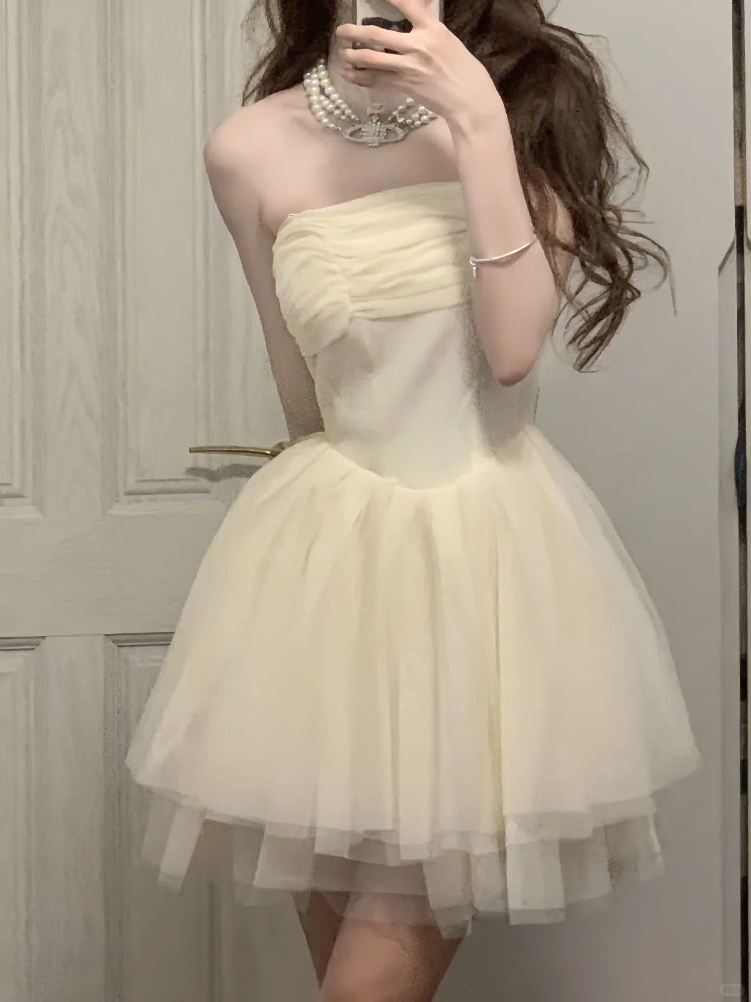 Cute A Line Strapless Chiffon Tulle Short Prom Dress,Homecoming Dress,Birthday Dress GG3369