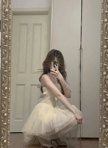 Cute A Line Strapless Chiffon Tulle Short Prom Dress,Homecoming Dress,Birthday Dress GG3369