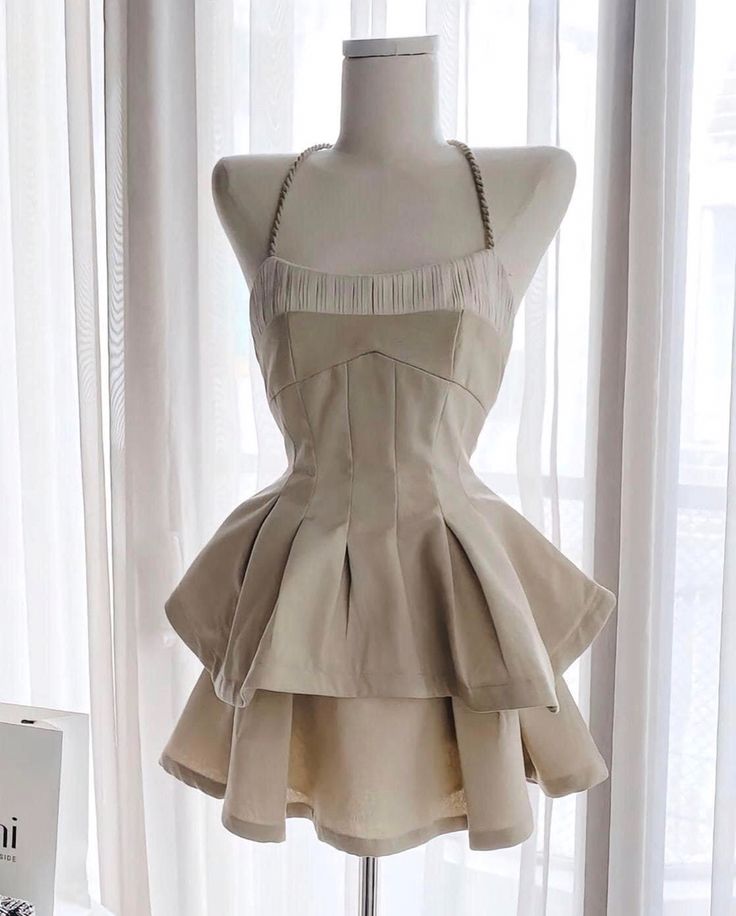 Cute A Line Halter Satin Tiered  Short Prom Dress,Homecoming Dress,Birthday Dress GG3375