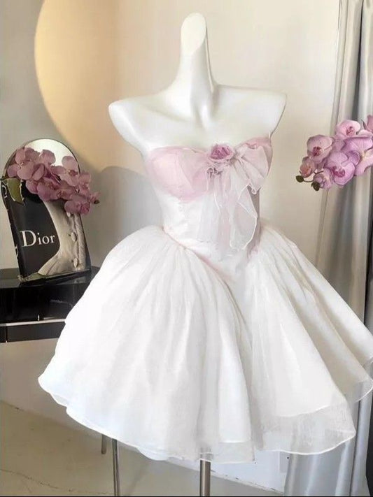 Cute Ball Gown Strapless Chiffon Short Prom Dress,Homecoming Dress,Birthday Dress GG3378