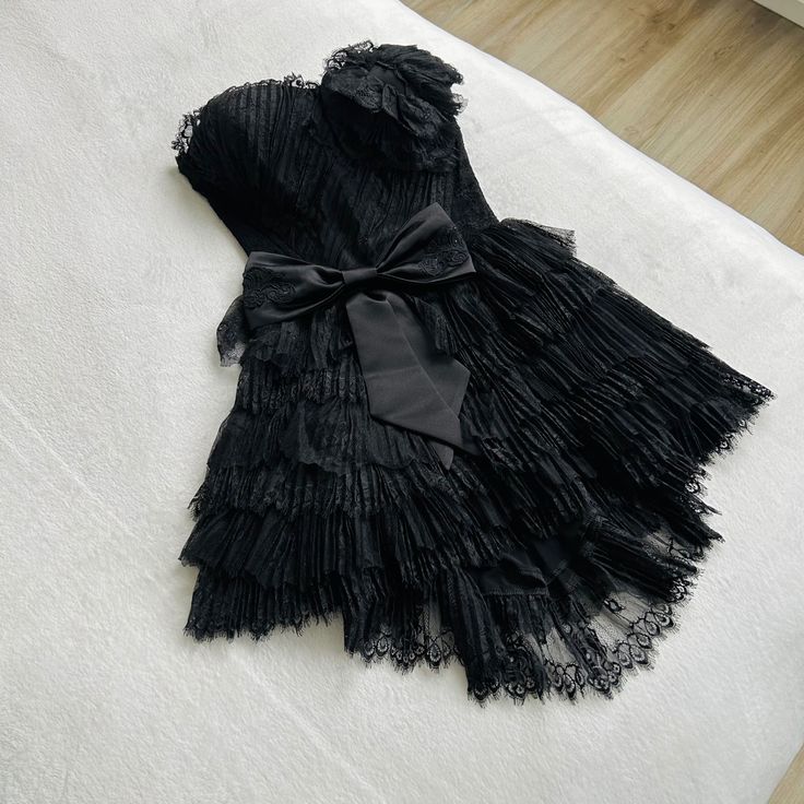 Cute A Line Strapless Black Tulle Bow Short Prom Dress,Homecoming Dress,Birthday Dress GG3441