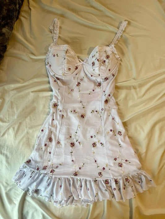 Pretty A Line Spaghetti Straps Satin Floral Short Prom Dress,Homecoming Dress,Birthday Dress GG3452