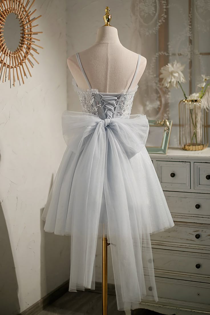 Cute A Line Sapghetti Straps Tulle Sequin Short Prom Dress,Homecoming Dress,Birthday Dress GG3458