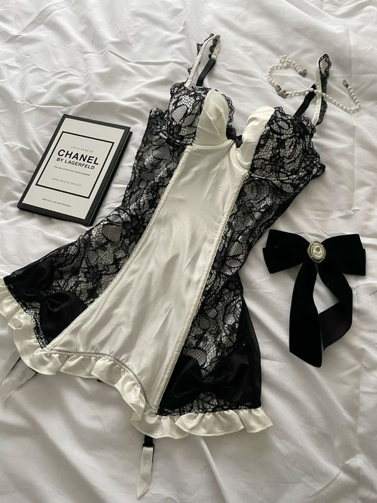 Chic A Line Spaghetti Straps Satin Lace Short Prom Dress,Homecoming Dress,Birthday Dress GG3464