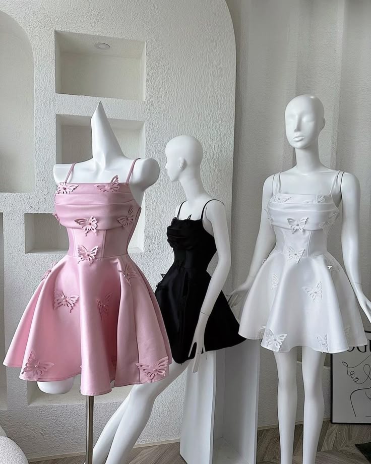 Chic A Line Spaghetti Straps Satin Butterflies Short Prom Dress,Homecoming Dress,Birthday Dress GG3502